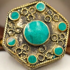 Vintage Green Color Pendant heavy handmade BOHEMIAN SUPER COOL